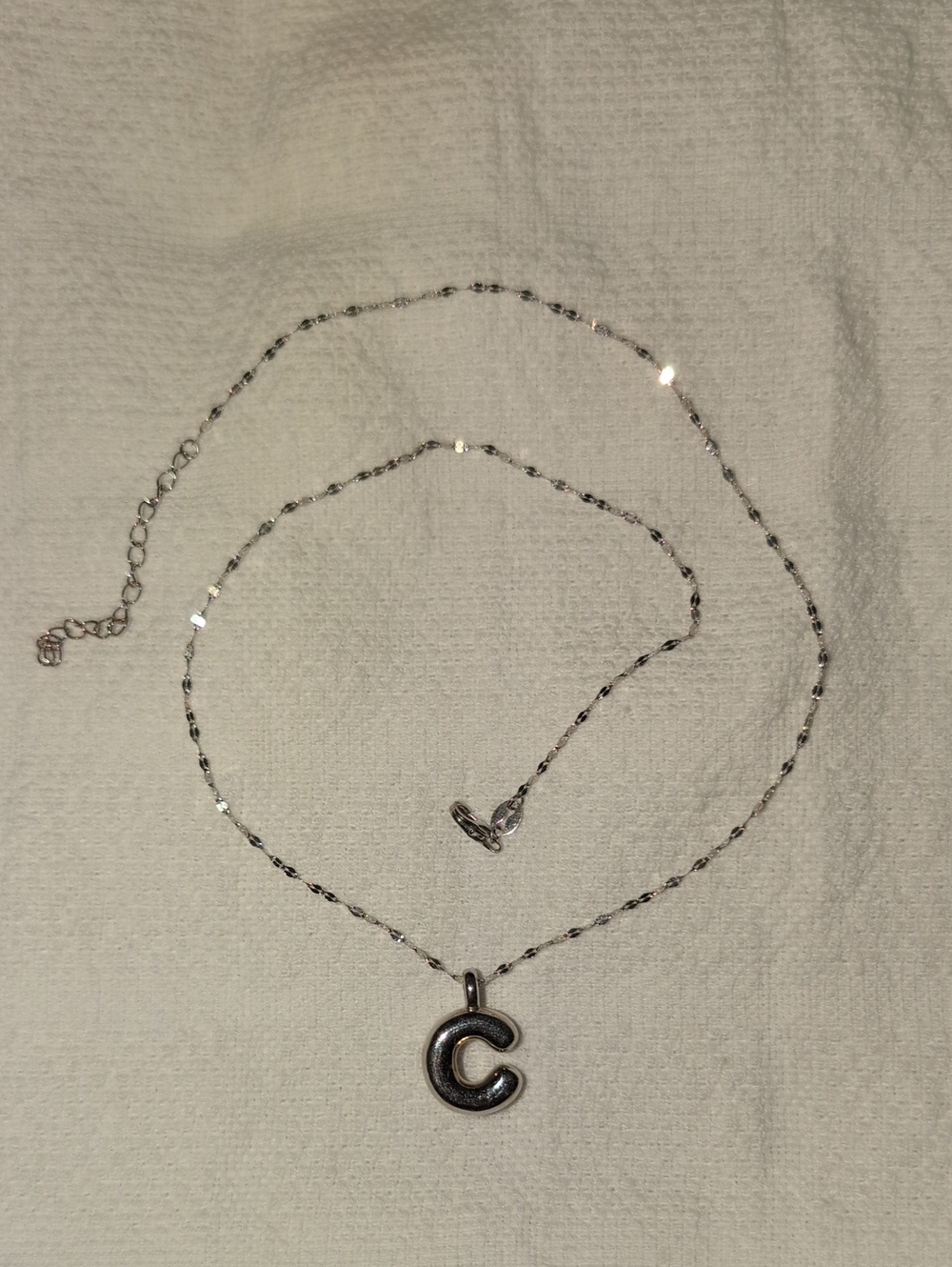 Sterling-Style Silver 'C' Initial Necklace - Elegant Women's Jewelry